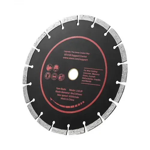 VEVOR 3 Stk. Diamanttrennscheiben 230mm, Diamant-Sägeblätter mit 22,2mm Bohrung & 10mm Segmenthöhe, Max. 5500 U/min Diamantscheiben für Trocken/Nass Schneiden, Trennscheibe für Beton Mauerwerk Stein – Bild 8