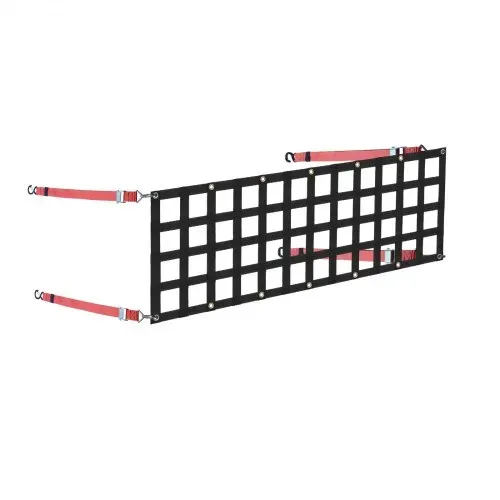 VEVOR Heckklappennetz, 1370 x 460 mm, LKW-Ladeflächennetz bis zu 680 kg, mit 4 verstellbaren Teleskopgurten, ausziehbar & langlebig, Gepäcknetz geeignet für Pickup, Anhänger, LKW, Jeep, SUV – Bild 9
