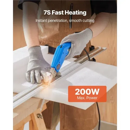 VEVOR Styroporschneider, 200 W Styrocutter, 50-500 °C einstellbarer Schaumstoffschneider mit 150 mm & 200 mm Schneidklingen für KT-Platten, Polyethylen, Schwamm, Gummi – Werkzeugkasten enthalten VEVOR Styroporschneider, 200 W Styrocutter, 50-500 °C einstellbarer Schaumstoffschneider mit 150 mm & 200 mm Schneidklingen für KT-Platten, Polyethylen, Schwamm, Gummi – Werkzeugkasten enthalten