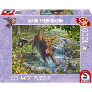 Mark Fredrickson: Hundeliebe – Frühlingsspaziergang mit Labrador Retriever, Puzzle Mark Fredrickson: Hundeliebe – Frühlingsspaziergang mit Labrador Retriever, Puzzle