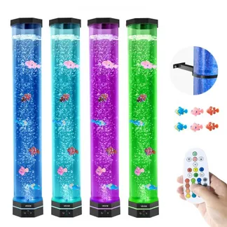 VEVOR Lavalampe mit 6 schwimmenden Fischen, 80 cm, Blasenlichtlampe, 16 Farbwechsel-Lichteffekte, Fernbedienung, Stimmungslicht, Aquarium Nachtlicht für Schlafzimmer, Wohnzimmer, Heimdekoration VEVOR Lavalampe mit 6 schwimmenden Fischen, 80 cm, Blasenlichtlampe, 16 Farbwechsel-Lichteffekte, Fernbedienung, Stimmungslicht, Aquarium Nachtlicht für Schlafzimmer, Wohnzimmer, Heimdekoration