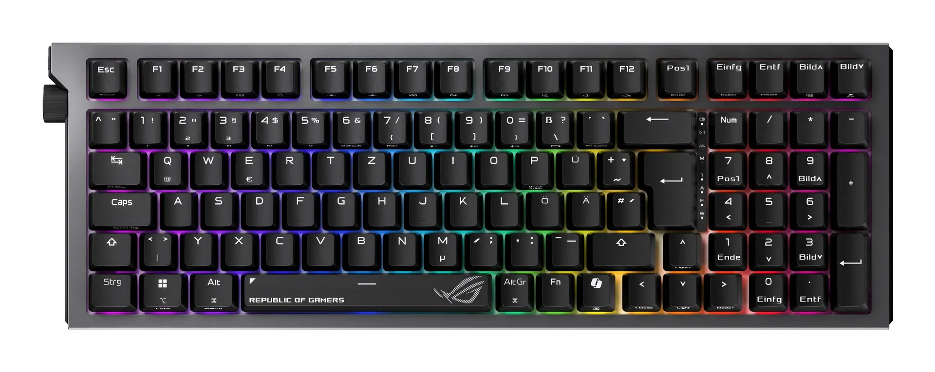 ASUS ROG Strix Morph 96 Wireless Tastatur Gaming USB + RF Wireless + Bluetooth QWERTZ Deutsch Schwarz ASUS ROG Strix Morph 96 Wireless Tastatur Gaming USB + RF Wireless + Bluetooth QWERTZ Deutsch Schwarz