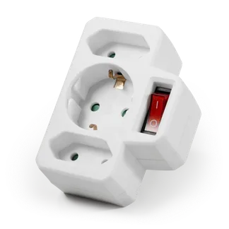 Steckdosenadapter McPower, 1x Schutzkontakt, 2x Euro, mit Schalter Steckdosenadapter McPower, 1x Schutzkontakt, 2x Euro, mit Schalter