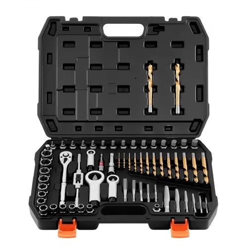 VEVOR Bolzenausdreher-Set 63-tlg. Schraubenausdreher mit Muttern- und Bolzenausdrehern & Mutternsprengern & Gewindebohrern & Bohrern & Schraubenschlüsseln & Adaptern & Tragkoffer, Mutterausdreher VEVOR Bolzenausdreher-Set 63-tlg. Schraubenausdreher mit Muttern- und Bolzenausdrehern & Mutternsprengern & Gewindebohrern & Bohrern & Schraubenschlüsseln & Adaptern & Tragkoffer, Mutterausdreher