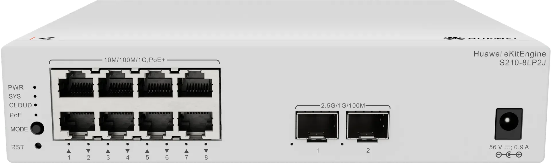 Huawei Switch full managed L2 10 Port • 8x GbE • PoE Budget 32W • 8x PoE at • 2x 2,5GbE SFP • S210-8LP2J • eKit – Bild 2