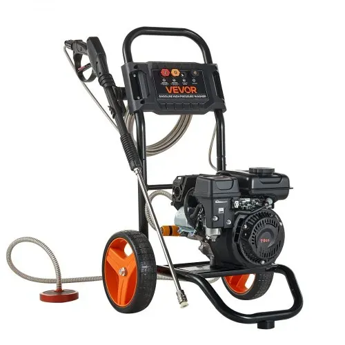 VEVOR Benzin-Hochdruckreiniger, 200 bar, Terrassenreiniger Stehend, Aluminiumpumpe mit Spritzpistole Lanze, 4 Düsen, Reinigungsmaschine für Autos, Zäune, Einfahrten, Häuser, Terrassen & Gartenmöbel – Bild 10