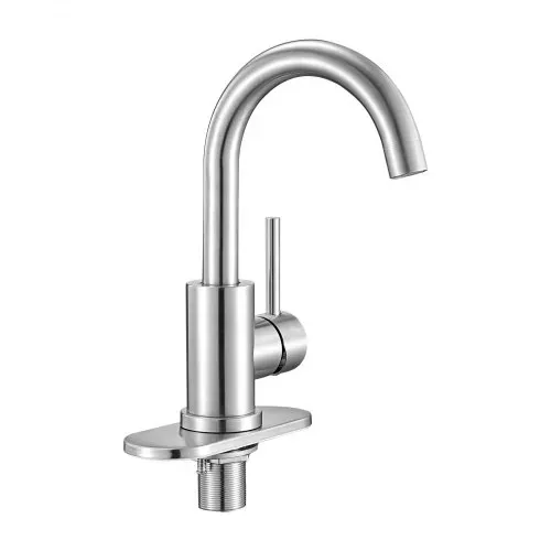 VEVOR Einhebelwaschtischarmatur Wasserhahn mit gebürstetem Nickel & hohem Bogenauslauf, Waschbeckenarmatur Küchenwasserarmaturen wassersparend, Einhebelmischer für Badezimmer Wohnmobil Bar-Spüle – Bild 8