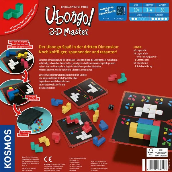 Kosmos Ubongo 3-D Master Ubongo 3D Master 30 min Brettspiel Puzzle – Bild 2