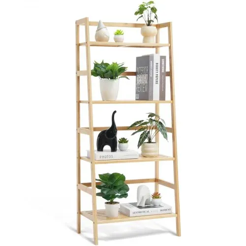 VEVOR 4-stöckiges Bambus Leiterregal trapezförmiges offenes Bücherregal, Aufbewahrungsregal, freistehender Blumenpflanzenständer Aktenregal ideal für Badezimmer Schlafzimmer Büro Arbeitszimmer VEVOR 4-stöckiges Bambus Leiterregal trapezförmiges offenes Bücherregal, Aufbewahrungsregal, freistehender Blumenpflanzenständer Aktenregal ideal für Badezimmer Schlafzimmer Büro Arbeitszimmer