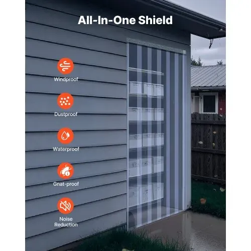 VEVOR PVC-Streifenvorhang, 30,8 x 0,3 m, Lamellenvorhang, Meterware, -20 °C bis 60 °C Vorhangstreifen für Türen von Supermärkten, Garagen, Lagerhallen, Scheunen & Tierställen, transparent – Bild 5
