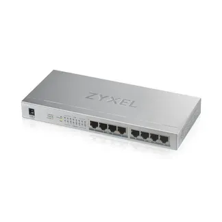 Zyxel Switch unmanaged Layer2 8 Port • 8x 1 GbE • PoE Budget 60 Watt • 8x PoE at • Desktop • Lüfterlos • GS-1008HP Zyxel Switch unmanaged Layer2 8 Port • 8x 1 GbE • PoE Budget 60 Watt • 8x PoE at • Desktop • Lüfterlos • GS-1008HP