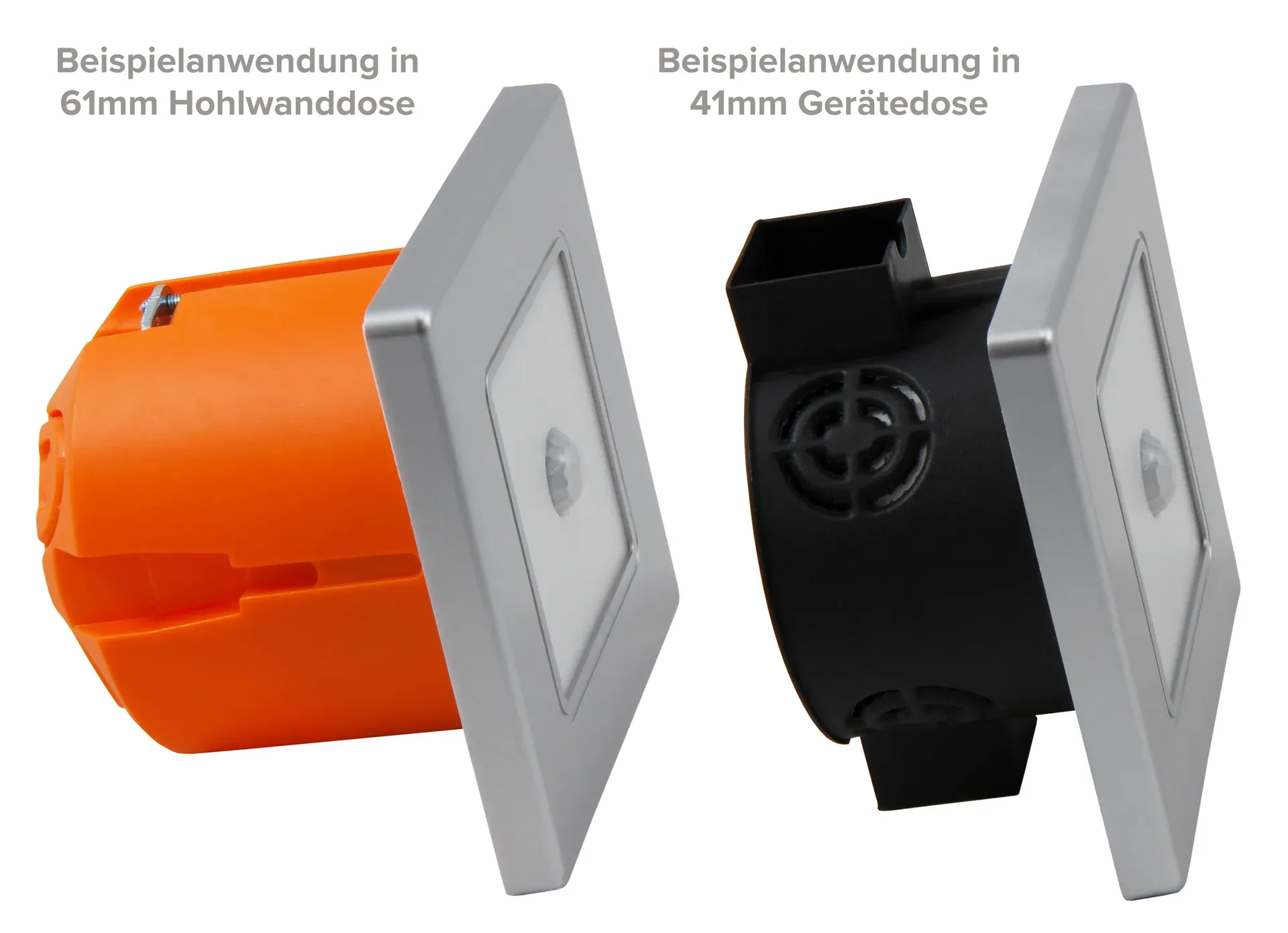 LED-Wand-Einbauleuchte McShine ''LWE-86SB'' 2W, 150lm, warmweiß, silberner Rahmen – Bild 4