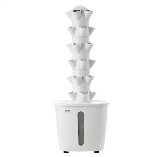 VEVOR Hydroponik-Turm, 30 Pods, Hydrotower 6 Ebenen, Hydroponik-Anbausystem-Set mit App-Steuerung, 20-L-Wassertank & Pumpe, Hydroponic Tower, Hydrokultur für Kräuter, Obst & Gemüse – Bild 9