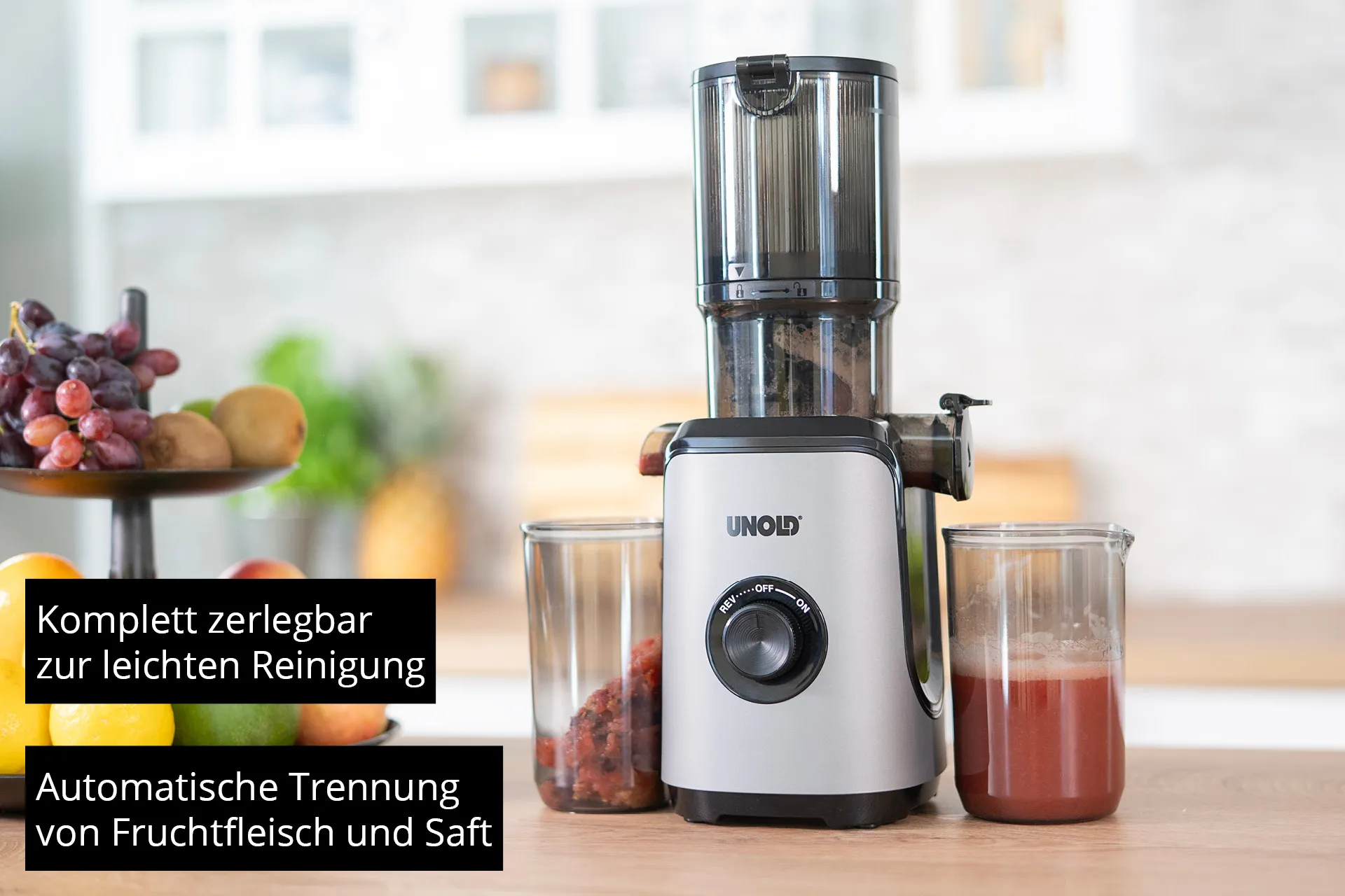 Unold 78275 SLOW JUICER Sam Langsamer Entsafter 300 W Anthrazit – Bild 4