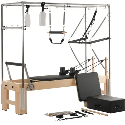 VEVOR Pilates Reformer Maschine aus Holz für Fitnessstudio zu Hause, Krafttrainingsgerät mit doppeltem Widerstand & Reformer-Box & Sprungbrett, für Fortgeschrittene und Anfänger, bis zu 181,44 kg – Bild 10
