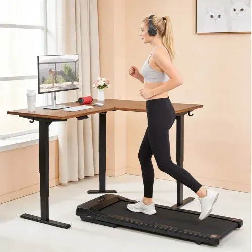 VEVOR Höhenverstellbarer Schreibtisch Gestell L-Form, Winkelverstellbares Tischgestell bis 125kg, 3 Stufige Tischbeine mit 3 Motoren Speicherfunktion Höhenanzeige Kollisionschutz USB für Büro, Schwarz – Bild 7