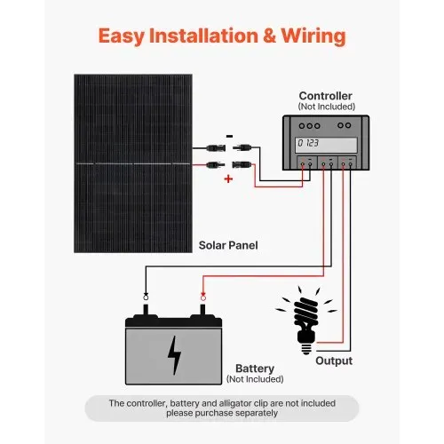 VEVOR Monokristalline Solarmodule 400 W, 2er-Pack, PV-Modul mit MC4-Ausgangsleistung & Aluminiumrahmen, Solarpanel IP65 wasserdicht, netzunabhängiger Balkonkraftwerk für Auto, Boot, RV, Flachdach – Bild 2