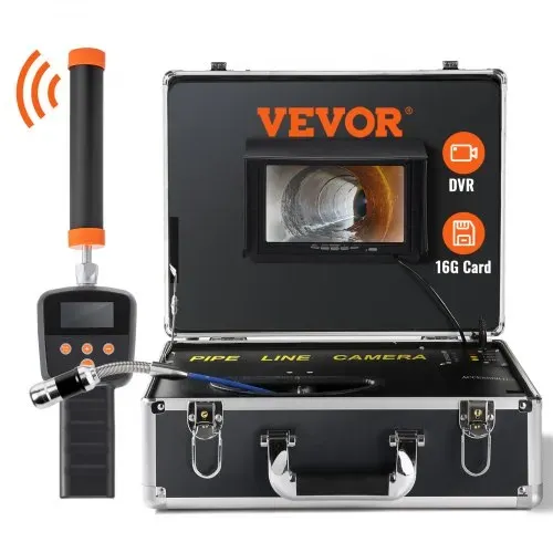 VEVOR Kanalkamera mit 512-Hz-Ortung, 40 m, 17,8 cm Rohrinspektionskamera mit DVR-Funktion, IP68-Kamera mit 12 einstellbaren LEDs, einer 16-GB-SD-Karte für Abwasserleitungen, Haus, Kanalabflussrohre – Bild 8