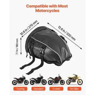 VEVOR Motorrad Hecktasche Rücksitztasche (10 L) mit wasserfester Regenabdeckung, Motorrad-Gepäckaufbewahrung, Gepäckträgertasche mit Schultergurt & Innentasche, Motorradgepäck Schwarz VEVOR Motorrad Hecktasche Rücksitztasche (10 L) mit wasserfester Regenabdeckung, Motorrad-Gepäckaufbewahrung, Gepäckträgertasche mit Schultergurt & Innentasche, Motorradgepäck Schwarz