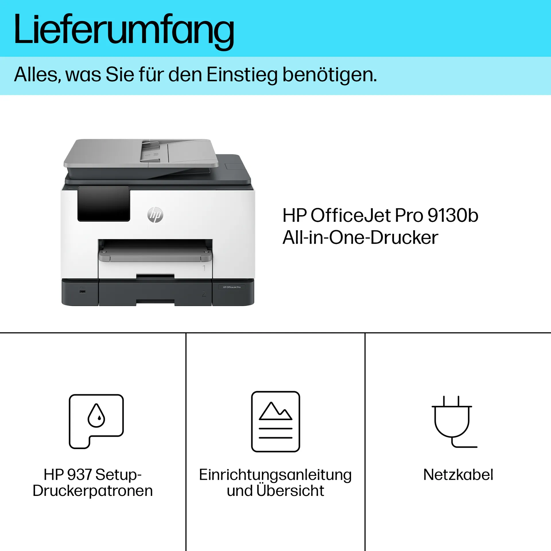 HP OfficeJet Pro 9130b Wireless All-in-One Farbe Drucker, Beidseitiger Druck; Kopierer, Scanner – Bild 4