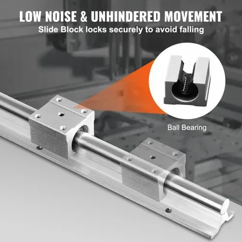 VEVOR Linearführung Linearschiene 2 Stk. SBR20-2200mm Kohlenstoffstahl Aluminium Führungsschiene mit 4 Stk. SBR20UU-Gleitblöcke Linearlager Lagerblock CNC Teile für 3D Drucker Fräs-/Drehmaschine – Bild 3
