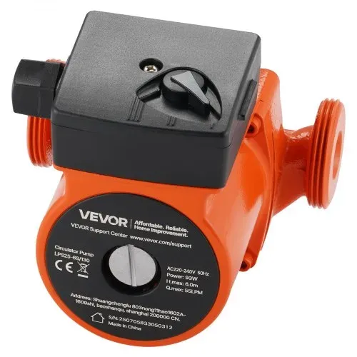 VEVOR LPS25-6S/130 Umwälzpumpe aus Gusseisen, 1/8 PS, 55 LPM, Warmwasser-Zirkulationspumpe, Gewindeanschluss, 3-stufige Geschwindigkeitseinstellung, leiser Betrieb, für Heizungsanlagen zu Hause – Bild 9