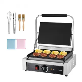 VEVOR kommerzieller Panini-Grill Kontaktgrill 2200 W für Sandwiches Steak Bacon Hamburger, Sandwichmaker Pressgrill aus Edelstahl mit Griff & Temperaturregelung & 34 x 23 cm Heizplatte, Paninipresse VEVOR kommerzieller Panini-Grill Kontaktgrill 2200 W für Sandwiches Steak Bacon Hamburger, Sandwichmaker Pressgrill aus Edelstahl mit Griff & Temperaturregelung & 34 x 23 cm Heizplatte, Paninipresse