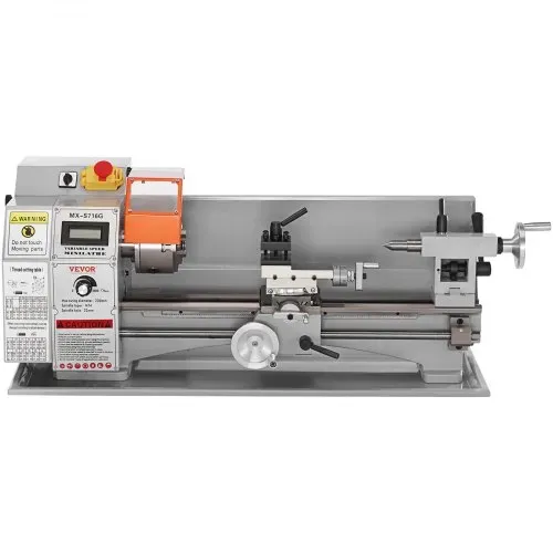 VEVOR Metalldrehmaschine 17,8x40,6cm Drehbank Metall 50-2500U/min Tischdrehbank Tischdrehmaschine 800W 9x metrische (von 0,5 bis 3 mm) 10x zöllige (von 10 bis 44 TPI) Gewinde MT5 Spindelkonus – Bild 9