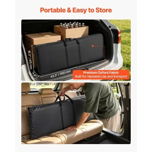 VEVOR Messetheke Klappbar, 1100x390x880 mm, Empfangstheke mit Tragetasche, Ablagefach, Rezeptionstheke, Messestand, Bartisch, Faltbare Mobile Barstation für Veranstaltungen, Partys & Messen – Bild 5