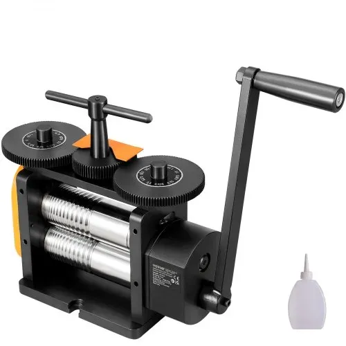 VEVOR 3 in 1 Handwalzwerk Maschine 57 mm Kombinationswalzwerk, Manueller Walzwerk Schmuckwalzwerk Einstellbare Dicke von 0 bis 5,5 mm, Handwalzwerk Maschine für Platin / K-Gold / Messing / Aluminium – Bild 8