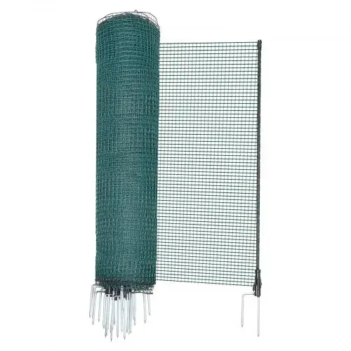 VEVOR Begrenzungszaun 25x0,9 m, Weidezaun aus PE, Mobiler Hundezaun mit Doppelspitzenpfählen & Abspannseilen, Hühnerzaun, Gartenzaun, Campingzaun für Hunde, Hühner, Pflanzen, Außenbereiche – Bild 8