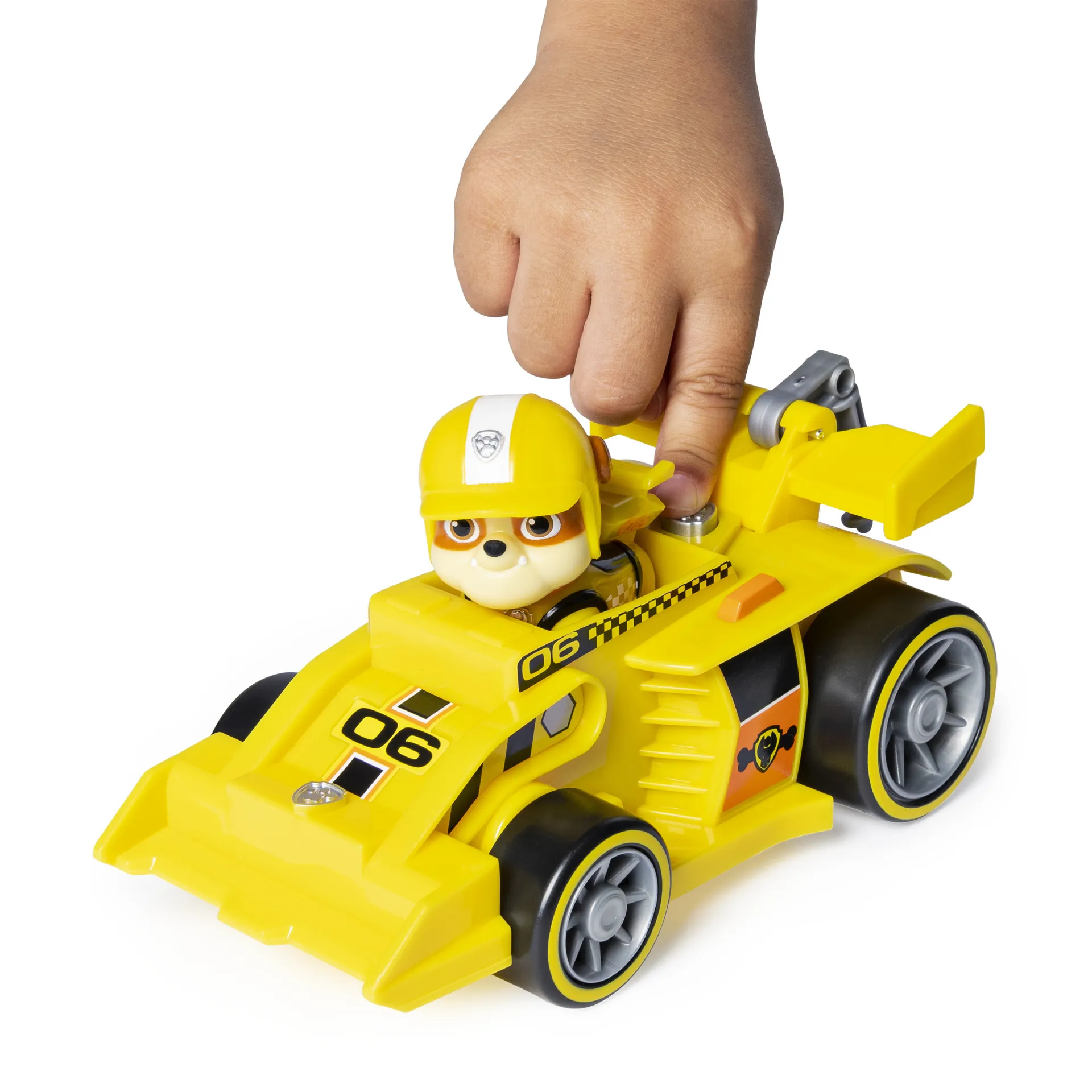 PAW Patrol - Rubbles Race & Go Deluxe Basis Fahrzeug mit Figur (Ready, Race, Rescue) – Bild 6