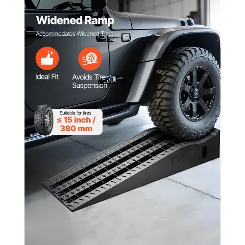 VEVOR Autorampen Auffahrrampen 2 Stk. 160 mm Hubhöhe, tragbare & Auto-Servicerampen für Wartung in der Garage & Ölwechsel & Reparatur von Lkw, 1474 kg (pro Rampe) belastbar Auffahrhilfe Schwarz – Bild 4