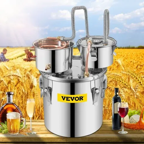 VEVOR Destilliergerät 18,93 L Wasserdestillierer Wasserdispenser Edelstahl Destillateur mit 2 Kondensationsfass Destiller Zubehör – Bild 7