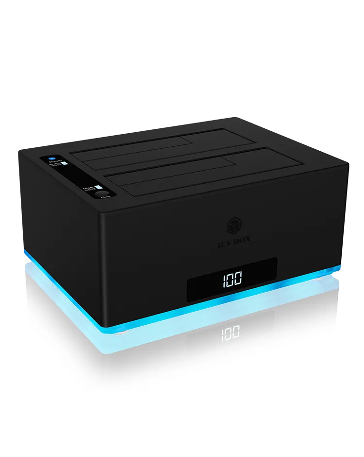ICY BOX IB-127CL-U3; Docking und Klonstation für 2x 2,5″ oder 3,5″ HDD/SSD zu USB 3.2 Gen 1 Host, SINGLE + copy funktion, UASP & SATA III (6 Gbit/s) ICY BOX IB-127CL-U3; Docking und Klonstation für 2x 2,5″ oder 3,5″ HDD/SSD zu USB 3.2 Gen 1 Host, SINGLE + copy funktion, UASP & SATA III (6 Gbit/s)