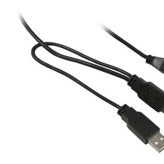 Kabel USB, A(St)2x => B(St), 1.0m, USB2.0, schwarz, Synergy 21 Kabel USB, A(St)2x => B(St), 1.0m, USB2.0, schwarz, Synergy 21