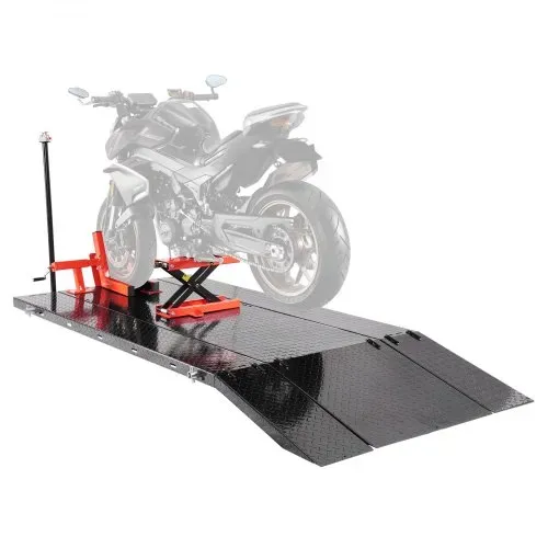 VEVOR Motorradheber Motorradhebebühne höhenverstellbarer Hebeständer mit abnehmbarer Werkbank, Fahrzeugreparaturplattform pneumatisch (680 kg belastbar / Max. Hubhöhe 940,2 mm) für Dirtbikes – Bild 8
