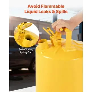 VEVOR Sicherheitskanister, 19 L, Typ I Sicherheitsbehälter für Diesel mit Flammensperre, selbstschließendem Deckel & PE-Trichter, ergonomischem Griff, Lagerbehälter für brennbare Stoffe, Gelb VEVOR Sicherheitskanister, 19 L, Typ I Sicherheitsbehälter für Diesel mit Flammensperre, selbstschließendem Deckel & PE-Trichter, ergonomischem Griff, Lagerbehälter für brennbare Stoffe, Gelb