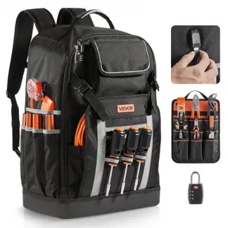 VEVOR Werkzeugrucksack, 56 Taschen, Werkzeug-Aufbewahrungstaschen mit geformtem Boden, Werkzeugtasche, Baustellenrucksack für Baustellen, Elektriker, Industrie, Reparaturen & Heizungstechniker VEVOR Werkzeugrucksack, 56 Taschen, Werkzeug-Aufbewahrungstaschen mit geformtem Boden, Werkzeugtasche, Baustellenrucksack für Baustellen, Elektriker, Industrie, Reparaturen & Heizungstechniker