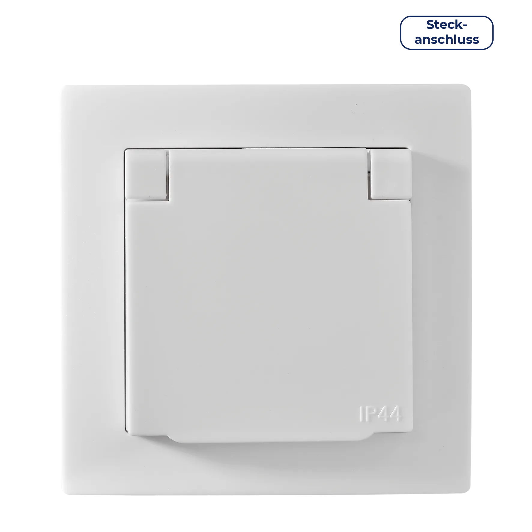 Schutzkontakt-Steckdose McPower “Flair“ 250V/16A, UP, IP44, weiß, Steckanschluss Schutzkontakt-Steckdose McPower “Flair“ 250V/16A, UP, IP44, weiß, Steckanschluss