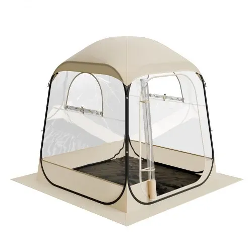 VEVOR Transparentes Zelt, 160x160x182 cm, Pop-up-Zelt für 2–4 Personen, Sportzelt mit Bodenmatte & oberer Abdeckung, Outdoor-Bubble-Zelt, Campingunterstand für Veranstaltungen, Angeln, Jubeln – Bild 9