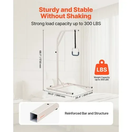 VEVOR Bettgalgen 990x900x1730 mm, höhenverstellbarer Krankenaufrichter, Bettaufrichter bis 136 kg, Aufstehhhilfe für ältere oder bettlägerige Menschen, für Krankenhaus, Pflegeheim & häusliche Pflege VEVOR Bettgalgen 990x900x1730 mm, höhenverstellbarer Krankenaufrichter, Bettaufrichter bis 136 kg, Aufstehhhilfe für ältere oder bettlägerige Menschen, für Krankenhaus, Pflegeheim & häusliche Pflege