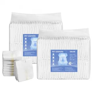 VEVOR Hundewindeln, 38,1–58,42 cm Taillenumfang, Einwegwindeln, 360° Auslaufschutz mit Nässeindikator für Hündin, nach Operationen, Training, Inkontinenz, M, 96 Stück (2 Packungen mit 48 Stück) VEVOR Hundewindeln, 38,1–58,42 cm Taillenumfang, Einwegwindeln, 360° Auslaufschutz mit Nässeindikator für Hündin, nach Operationen, Training, Inkontinenz, M, 96 Stück (2 Packungen mit 48 Stück)