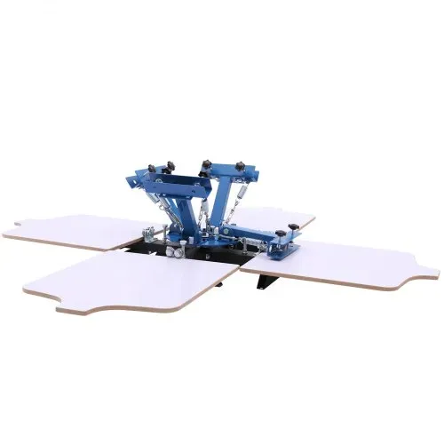 VEVOR Siebdruckmaschine 4-Farben 4-Stationen-Siebdruckpresse 540x450 mm, 360° Drehbar Präzise Positionierung Pulverbeschichteter Kohlenstoffstahl für T-Shirt-DIY, Heim- & Gewerbekunden – Bild 10