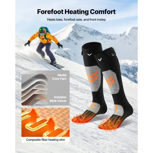 VEVOR Beheizte Socken, Größe XL, 5000 mAh Akku, wiederaufladbare Heizsocken mit 4 Heizstufen & APP-Steuerung, 40–70 ° Fußwärmer für Outdoor, Skifahren, Angeln, Camping, Unisex – Bild 3