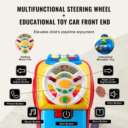 VEVOR Aufsitzauto für Kleinkinder, Alter 1–3, Ride Racer, Aufsitzspielzeug für Kleinkinder zum Sitzen und Stehen, klassisches Aufsitzauto für Kinder mit Musiklenkrad, Hupe und Stauraum unter dem Sitz, Aufsitzspielzeug für Jungen und Mädchen – Bild 3