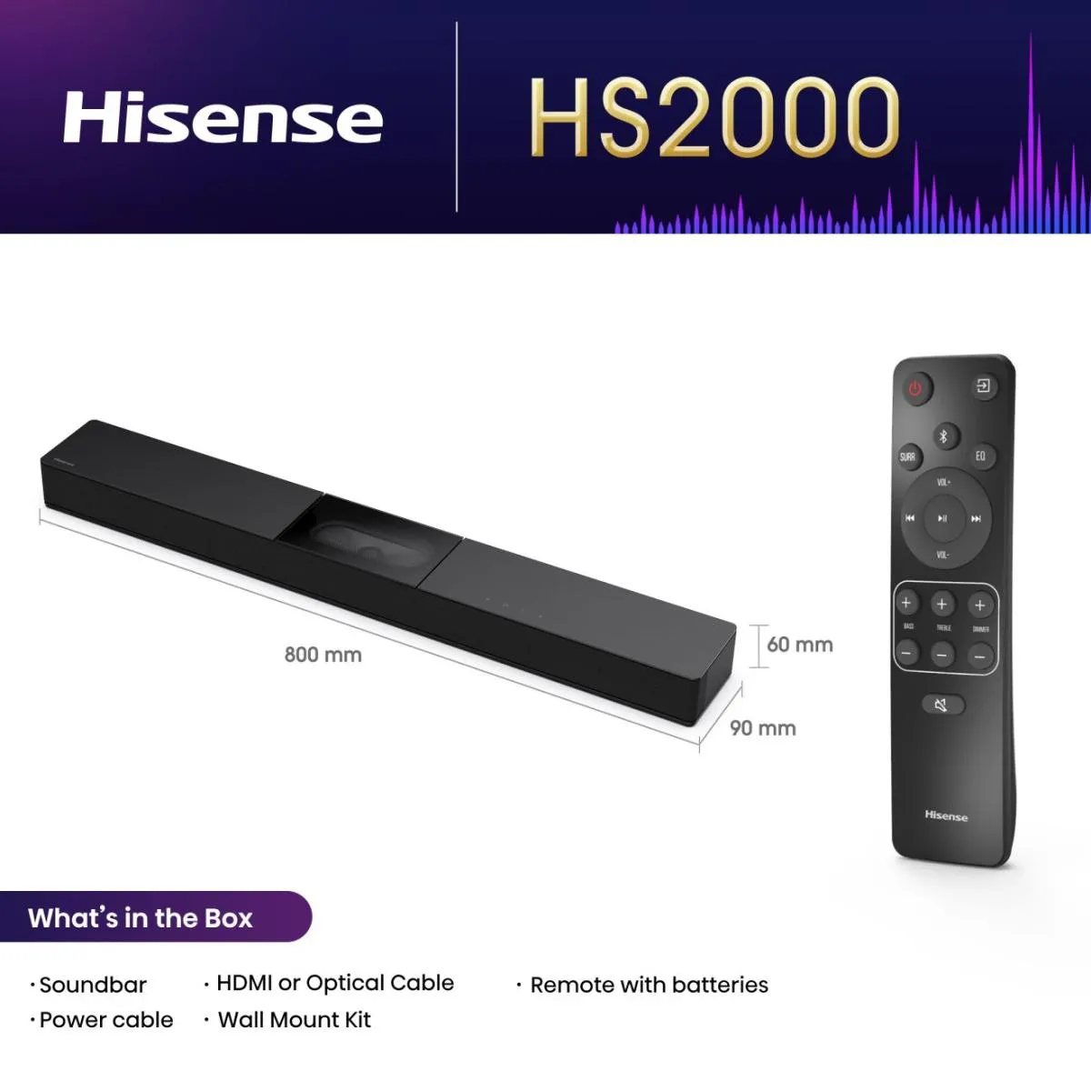 Hisense HS2000 2.1 Kanal Soundbar – Bild 2