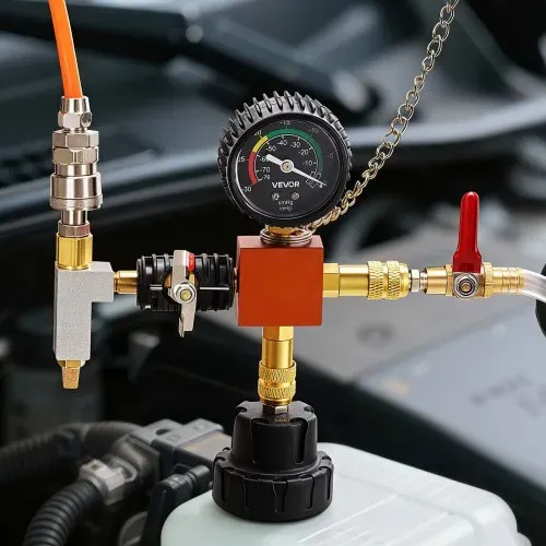 VEVOR Kühlmitteldruckprüfer Set 28-tlg. Kühlwasser Befüllgerät mit 4 Adaptern, universelle Passform, Druckprüfer-Set für Kfz-Kühlsysteme, mit Druckpumpe und Füller aus Aluminiumlegierung – Bild 7