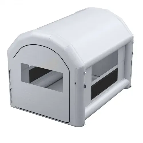 VEVOR Aufblasbare Lackierkabine 4x3x2,75 m Spritzkabine Lackierzelt Grau, mit 750-W-Gebläse & Aktivkohlefiltration PVC-Fenster Gewölbtem Dach für Fahrräder Motorräder & Möbel Tragbar – Bild 9