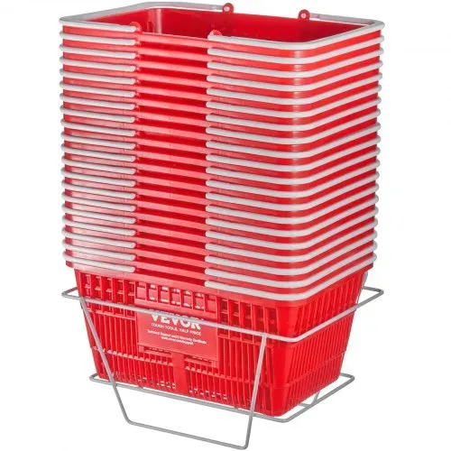 VEVOR Einkaufskorb, 20er-Set, 21 l robuster Einkaufskorb aus Kunststoff mit Griff und Ständer, 16,5 x 11,8 x 8,27 Zoll, tragbarer Einkaufskorb in Großpackung für den Lebensmitteleinkauf VEVOR Einkaufskorb, 20er-Set, 21 l robuster Einkaufskorb aus Kunststoff mit Griff und Ständer, 16,5 x 11,8 x 8,27 Zoll, tragbarer Einkaufskorb in Großpackung für den Lebensmitteleinkauf